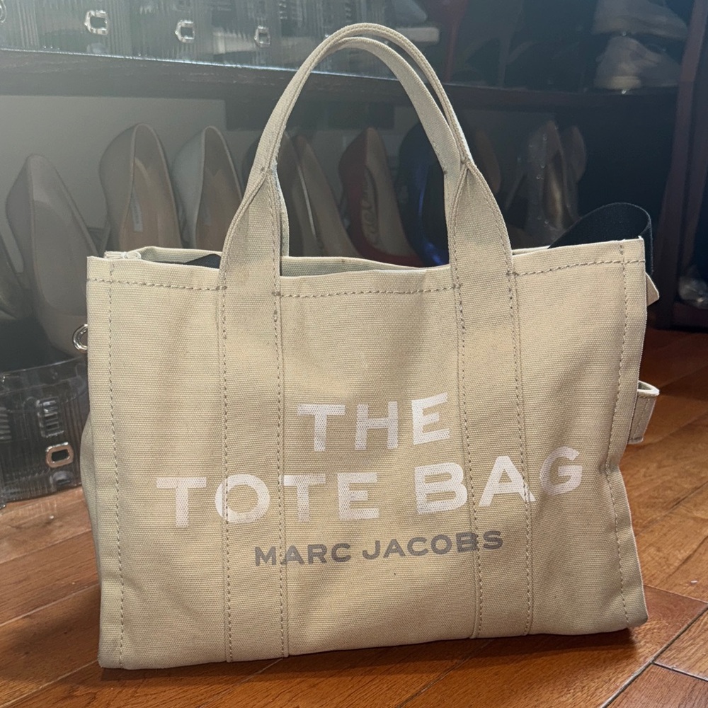Marc Jacobs Tan Canvas Tote Bag